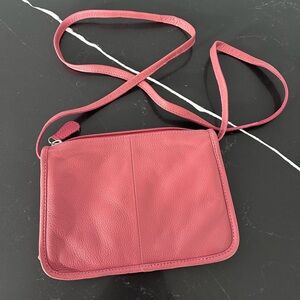 NWOT Hotter Pink Pebbled Leather Small Crossbody Purse Compact Shoulder Bag
